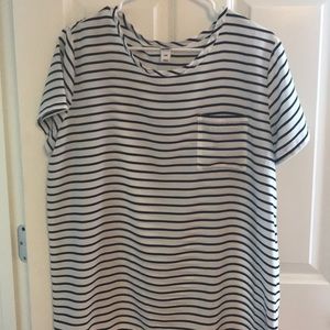 Striped blouse short sleeve